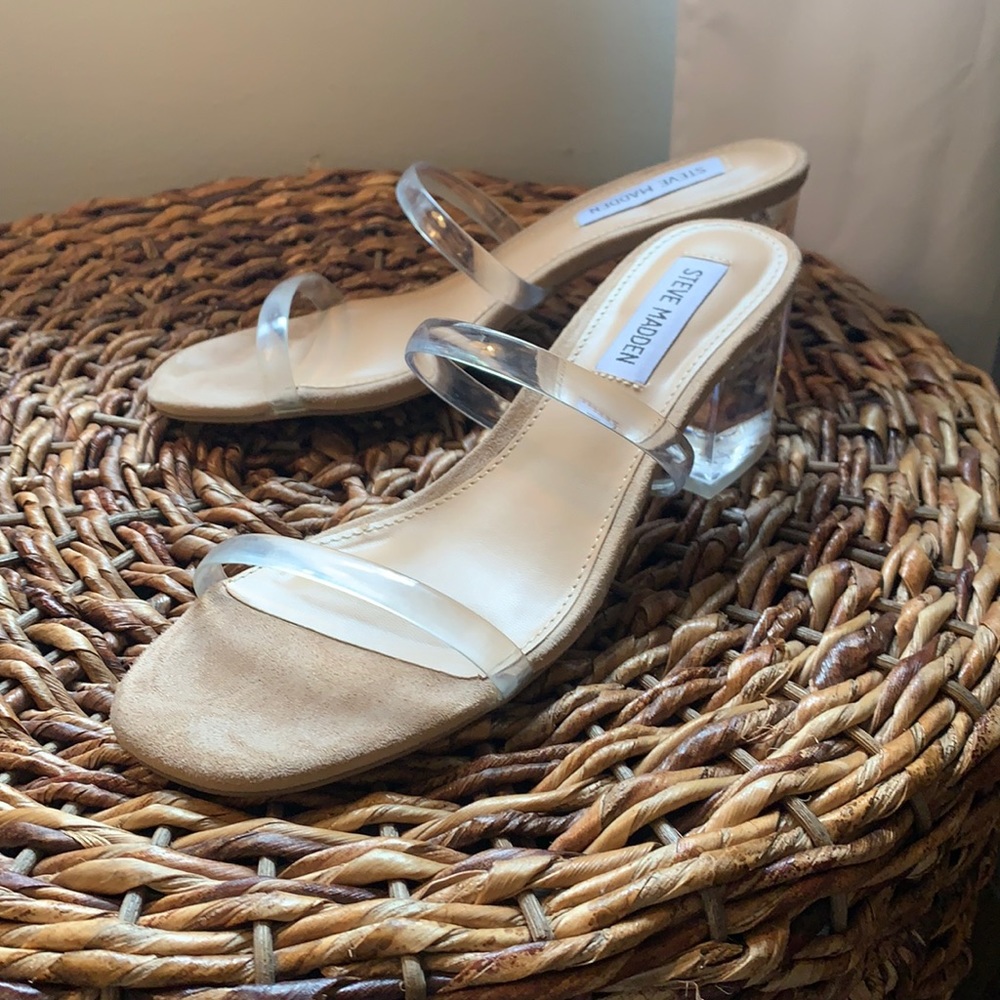 Steve Madden acrylic clear heels